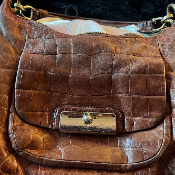 Coach Brown Snakeskin Soft Leatherware Hobo Style Shoulder Handbag L1026-16795 - Picture 10 of 14